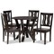 Baxton Studio Noelia Modern and Contemporary Transitional Dark Brown Finished Wood 5-Piece Dining Set 177-11377-10900-Zoro - alternate 1